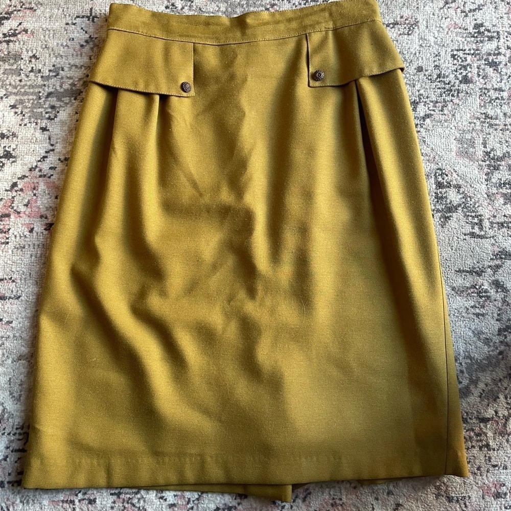 Vintage Mustard Pencil Skirt